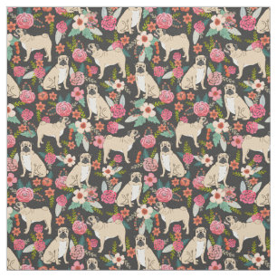 Mops-Blume Blumenmuster Stoff