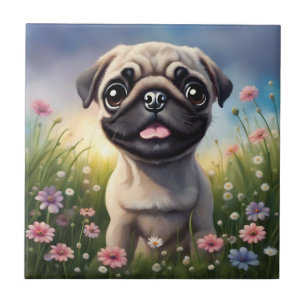 Mops-Blume Fliese