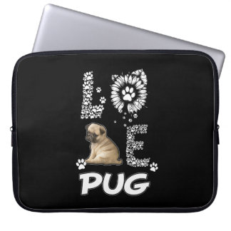 Mops Blume Lover Laptopschutzhülle