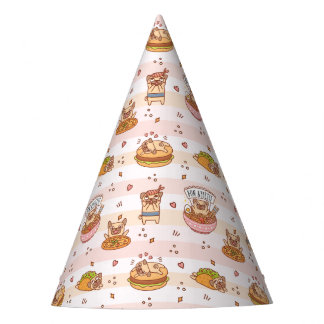 Mops Bon Appetit Hamburger Taco Food Party Hat Partyhütchen