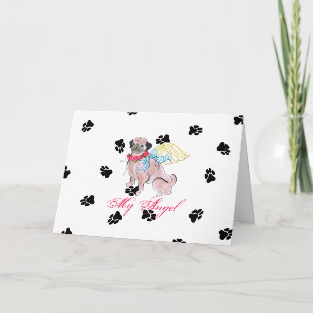 Mops Bone Mot Karte (Vorderseite)