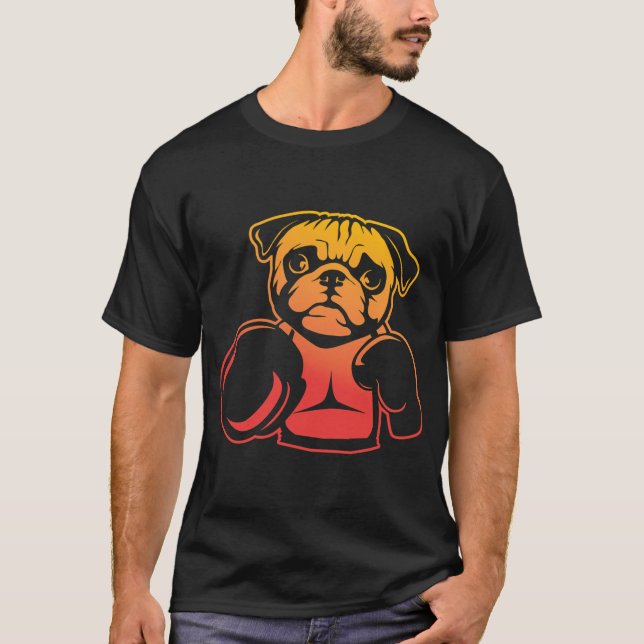 Mops, Boxen, Boxhandschuh-Idee T-Shirt (Vorderseite)