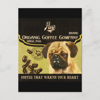 Mops Brand - Bio Coffee Company Postkarte