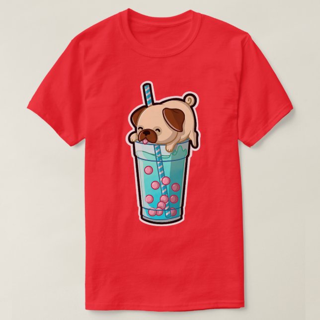 Mops Bubble Tee Adorable Kawaii Tier Niedlich Boba (Design vorne)