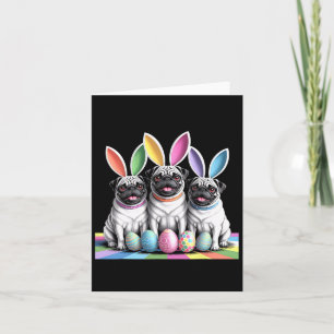 Mops Bunny Pals Osterspass! Niedliche Hunde Frühli Karte