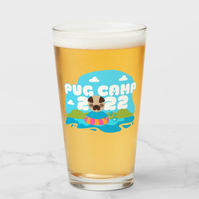 Mops Camp 2022 Pint Glass Glas (Vorne (Gefüllt))