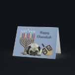 Mops Chanukah Card Menorah Dreidel Feiertagskarte<br><div class="desc">Familie und Freunde während der Chanukah Saison zu erinnern ist eine wunderbare Möglichkeit, in Touch mit den Menschen behalten, die Sie Liebe und kümmern sich. Ich habe diese Chanukah-Karten mit Liebe und Sorgfalt erstellt, und ich bin sicher, jeder, der Lieben Hunde wird sich freuen, sie zu erhalten. Sie haben die...</div>