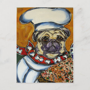 Mops-Chef Postkarte