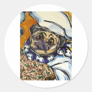 Mops-Chef Runder Aufkleber