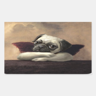 Mops Cherubs Inspiriert von Raphael Rechteckiger Aufkleber
