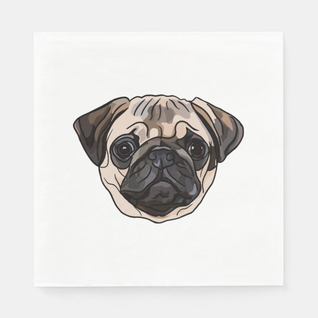 Mops Classic T - Shirt Serviette (Vorderseite)