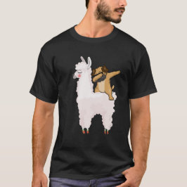 Mops Dabbing Reiten Llama Niedlichen Tiere T Shirt
