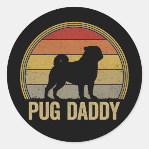 Mops Daddy Funny Mops Vater Runder Aufkleber