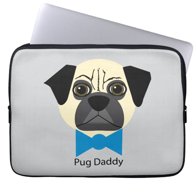 Mops Daddy Laptopschutzhülle (Vorderseite)