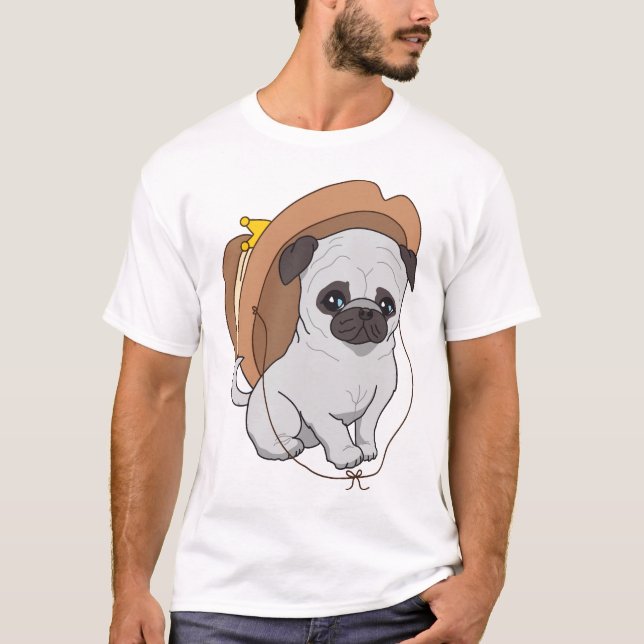 Mops, der 2 durch Pablo Fernandez zeichnet T-Shirt (Vorderseite)