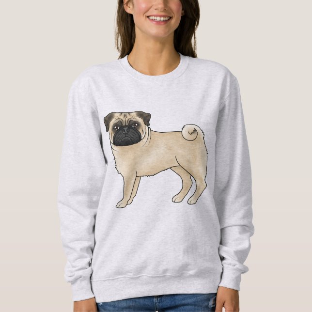 Mops der Fauna Mops Hunde Tierdesign züchten Sweatshirt (Vorderseite)