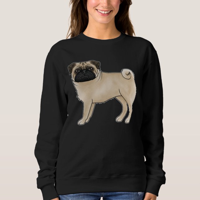 Mops der Fauna Mops Hunde Tierdesign züchten Sweatshirt (Vorderseite)