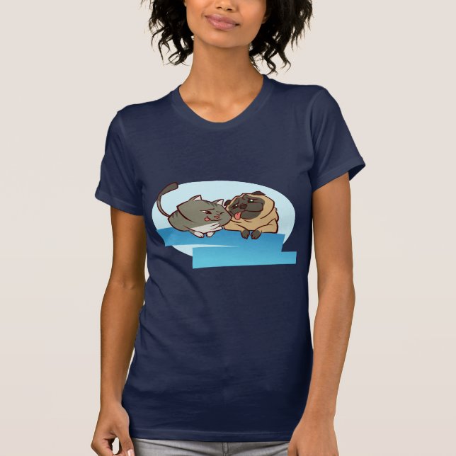 Mops der Katzen-n T-Shirt (Vorderseite)