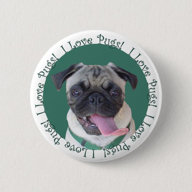 Mops der Liebe niedlich I Button (Vorderseite)