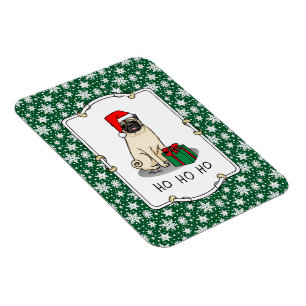 Mops der Weihnachtszeit (helle Weihnachtsmannmütze Magnet