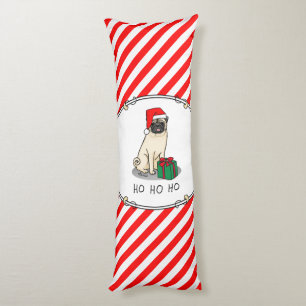 Mops der Weihnachtszeit (helle Weihnachtsmannmütze Seitenschläferkissen