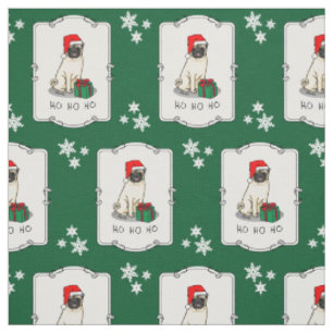 Mops der Weihnachtszeit (helle Weihnachtsmannmütze Stoff