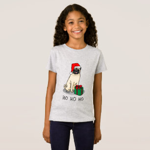 Mops der Weihnachtszeit (helle Weihnachtsmannmütze T-Shirt