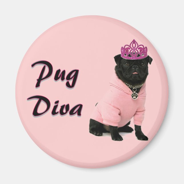 Mops Diva Magnet (Vorne)
