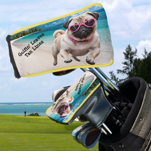 Mops Dog am Beach Putter Golf Head Cover Headcover