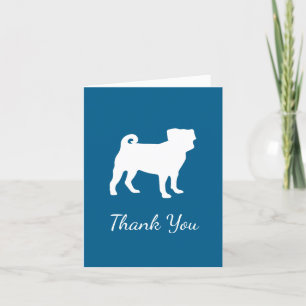 Mops Dog Baby Dusche Blue Puppy Boy Dankeskarte