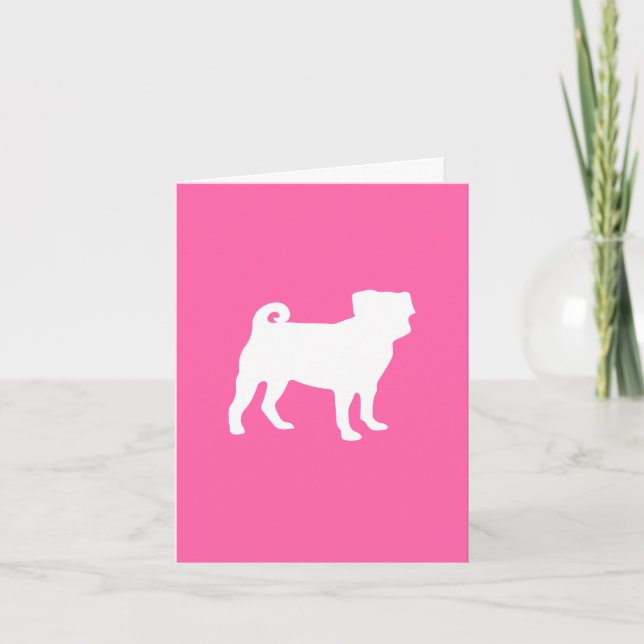 Mops Dog Baby Dusche Pink Puppy Girl Dankeskarte (Vorderseite)