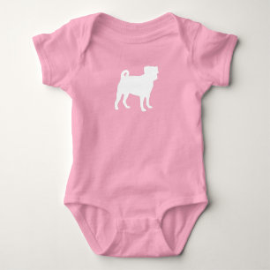 Mops Dog Baby Dusche Pink Puppy Girl Strampler