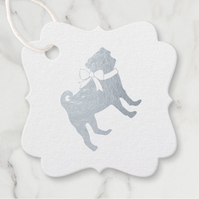 Mops Dog Baby Duwer Thema Welpe Geschlecht Neutral Geschenkanhänger (Vorderseite)