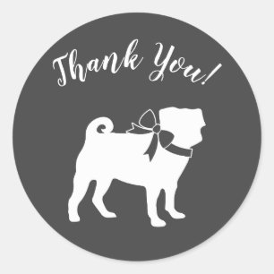 Mops Dog Baby Duwer Thema Welpe Geschlecht Neutral Runder Aufkleber