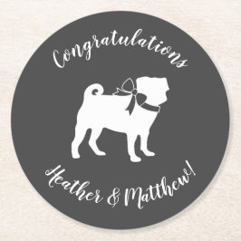 Mops Dog Baby Duwer Thema Welpe Geschlecht Neutral Runder Pappuntersetzer