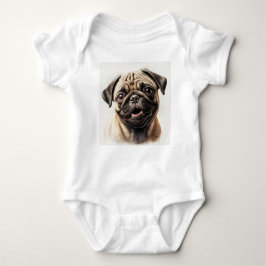 Mops Dog Baby Jersey Bodysuit Strampler
