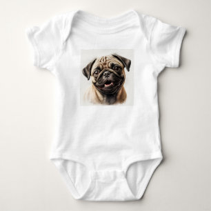 Mops Dog Baby Jersey Bodysuit Strampler
