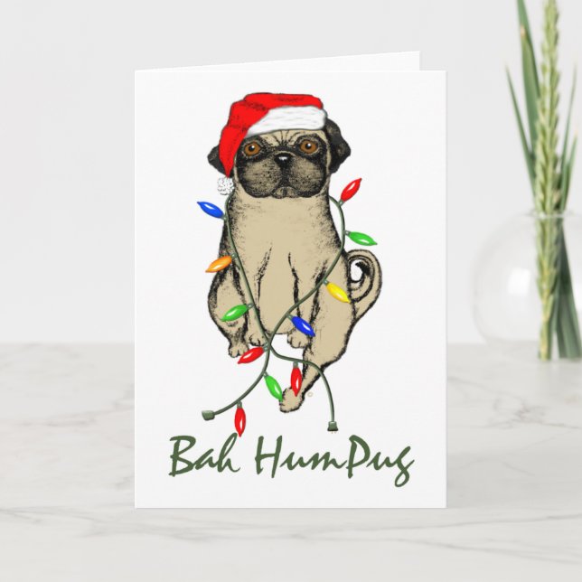 Mops Dog Bah Humpug Weihnachten (Vorderseite)