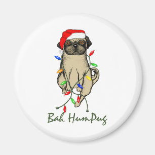 Mops Dog Bah Humpug Weihnachten Magnet
