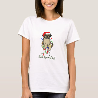 Mops Dog Bah Humpug Weihnachten T-Shirt