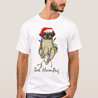 Mops Dog Bah Humpug Weihnachten T-Shirt