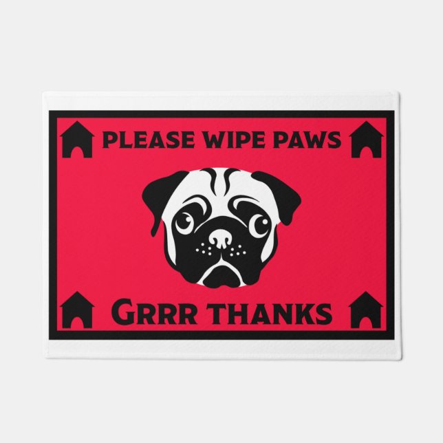 Mops Dog Besitzer Zuhause Doormat Fußmatte (Vorderseite)
