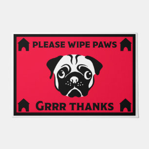 Mops Dog Besitzer Zuhause Doormat Fußmatte