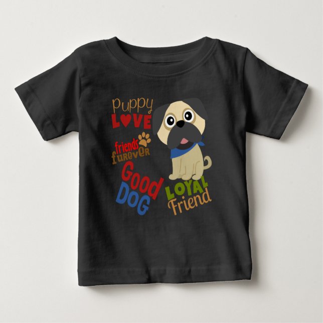 Mops Dog Bester Freund Baby T-shirt (Vorderseite)