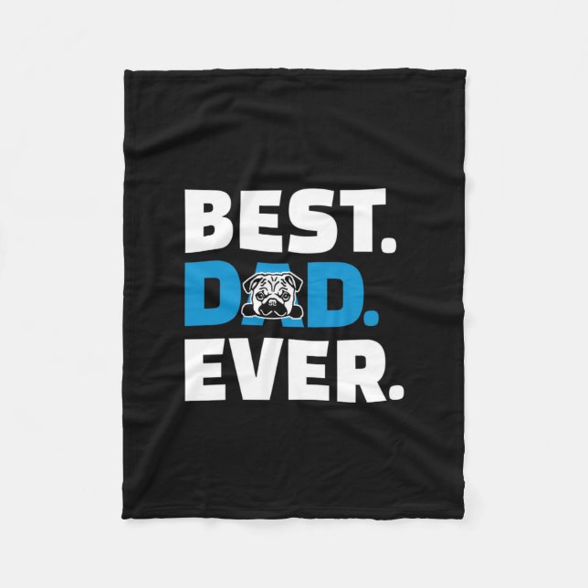 Mops Dog Bester Vater je Fleecedecke (Vorderseite)