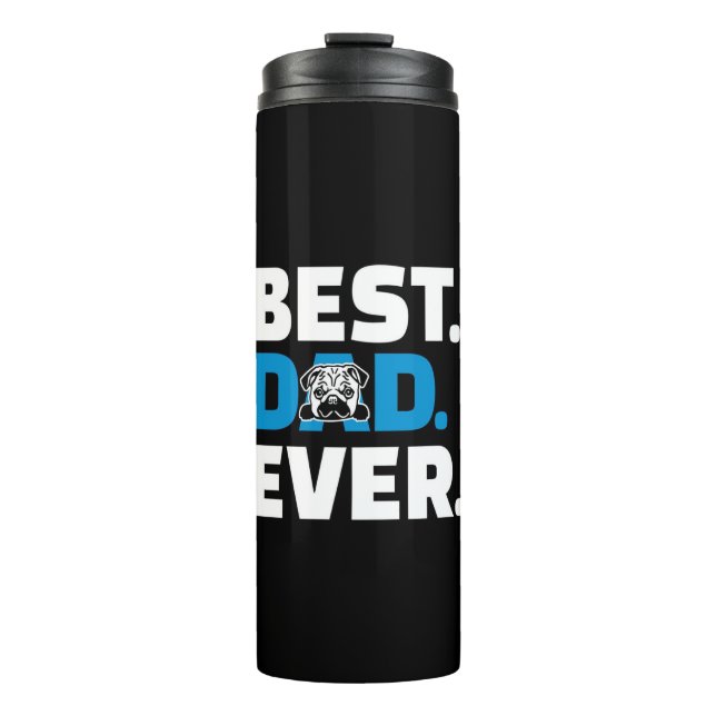 Mops Dog Bester Vater je Thermosbecher (Vorderseite)