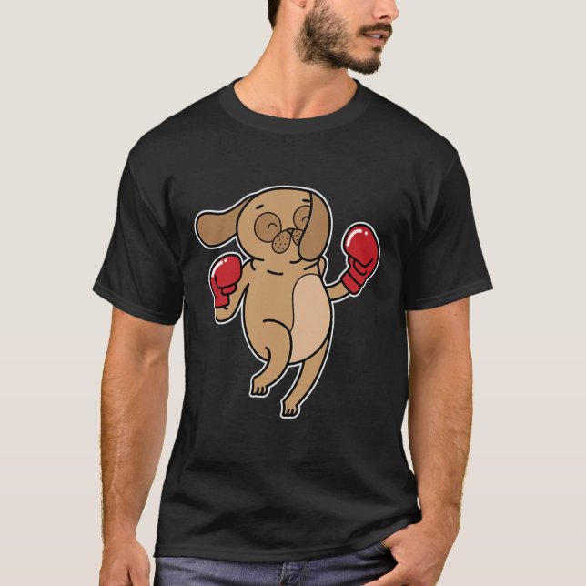 Mops Dog Boxing T-Shirt (Vorderseite)