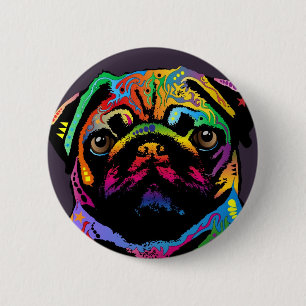 Mops Dog Button