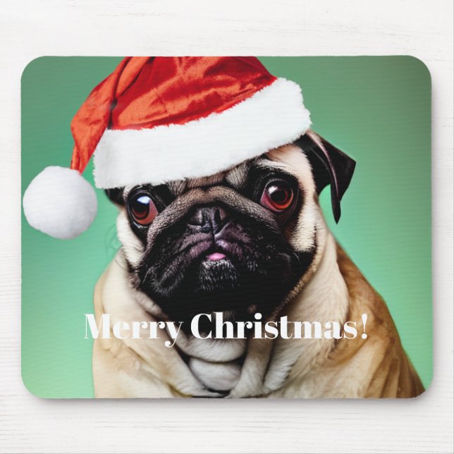 Mops Dog Christmas Mousepad (Vorne)