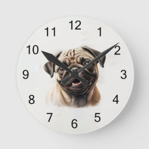 Mops Dog Custom Foto Personalisierte Wanduhr